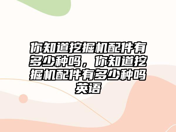 你知道挖掘機配件有多少種嗎，你知道挖掘機配件有多少種嗎英語