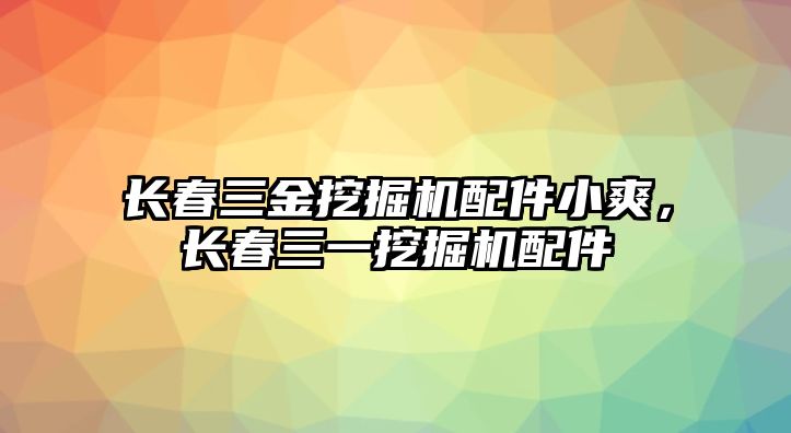 長(zhǎng)春三金挖掘機(jī)配件小爽，長(zhǎng)春三一挖掘機(jī)配件