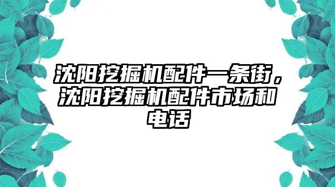 沈陽挖掘機(jī)配件一條街，沈陽挖掘機(jī)配件市場(chǎng)和電話