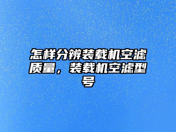 怎樣分辨裝載機空濾質(zhì)量，裝載機空濾型號