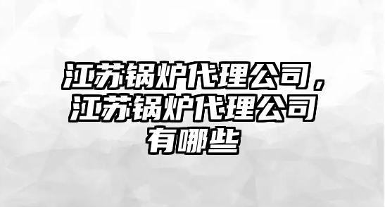 江蘇鍋爐代理公司，江蘇鍋爐代理公司有哪些