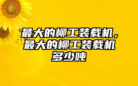 最大的柳工裝載機(jī)，最大的柳工裝載機(jī)多少噸