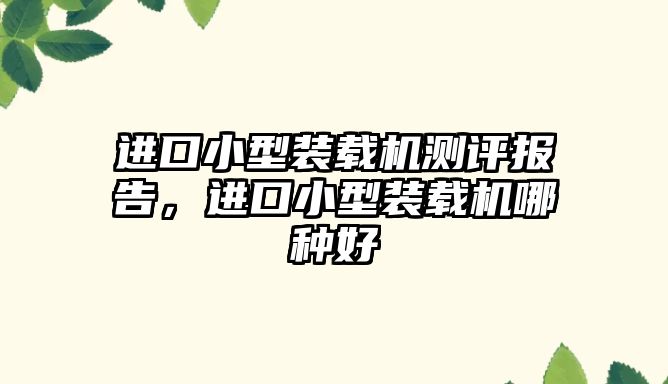 進口小型裝載機測評報告，進口小型裝載機哪種好