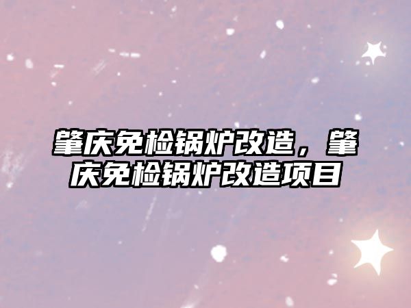 肇慶免檢鍋爐改造，肇慶免檢鍋爐改造項目