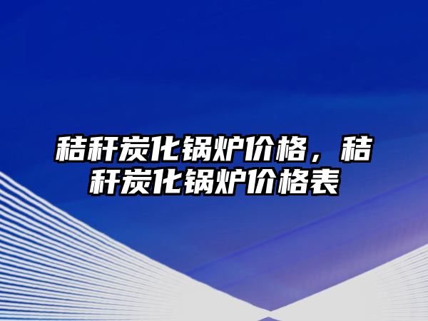 秸稈炭化鍋爐價格，秸稈炭化鍋爐價格表