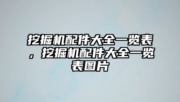 挖掘機配件大全一覽表，挖掘機配件大全一覽表圖片