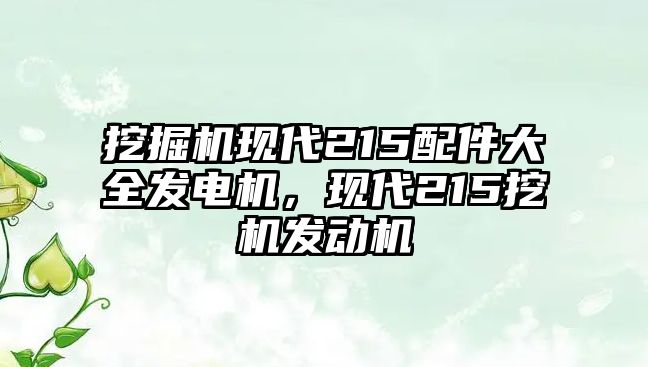 挖掘機現(xiàn)代215配件大全發(fā)電機，現(xiàn)代215挖機發(fā)動機