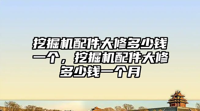 挖掘機配件大修多少錢一個，挖掘機配件大修多少錢一個月