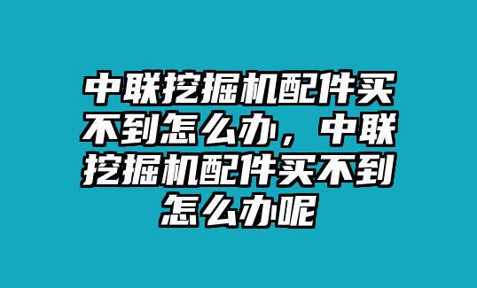 中聯(lián)挖掘機(jī)配件買(mǎi)不到怎么辦，中聯(lián)挖掘機(jī)配件買(mǎi)不到怎么辦呢