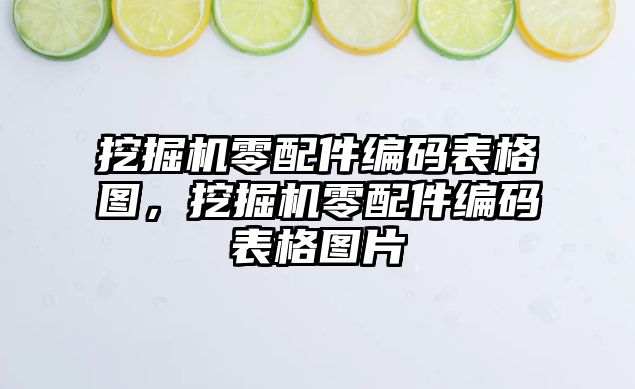 挖掘機零配件編碼表格圖，挖掘機零配件編碼表格圖片