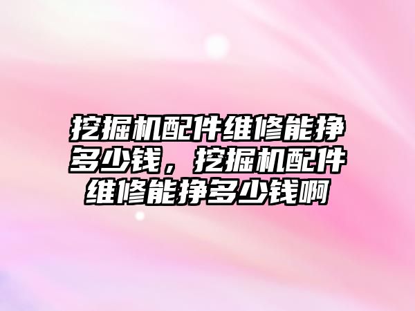 挖掘機(jī)配件維修能掙多少錢，挖掘機(jī)配件維修能掙多少錢啊