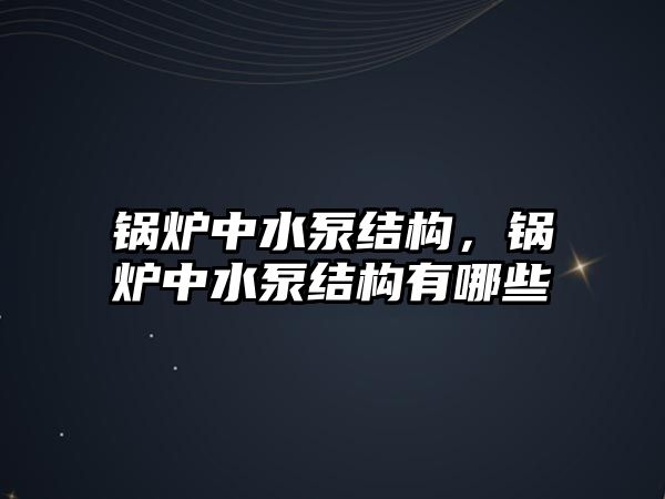 鍋爐中水泵結構，鍋爐中水泵結構有哪些