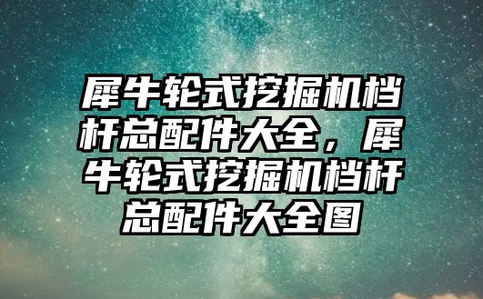 犀牛輪式挖掘機檔桿總配件大全，犀牛輪式挖掘機檔桿總配件大全圖