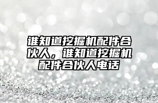 誰知道挖掘機配件合伙人，誰知道挖掘機配件合伙人電話