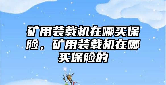 礦用裝載機在哪買保險，礦用裝載機在哪買保險的