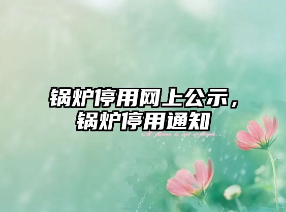 鍋爐停用網(wǎng)上公示，鍋爐停用通知