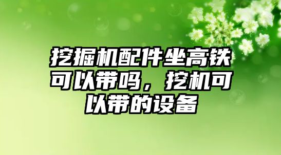 挖掘機配件坐高鐵可以帶嗎，挖機可以帶的設備