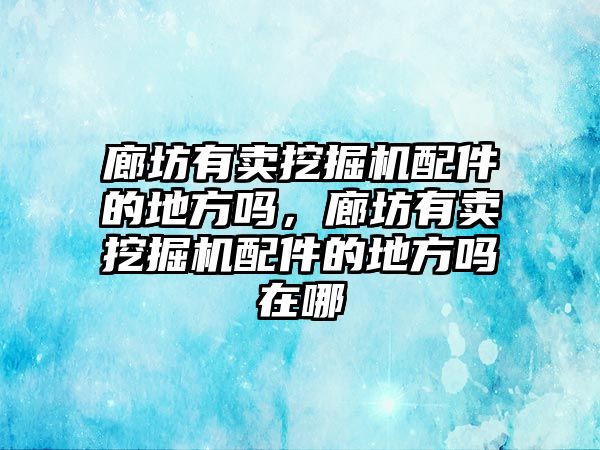 廊坊有賣挖掘機(jī)配件的地方嗎，廊坊有賣挖掘機(jī)配件的地方嗎在哪