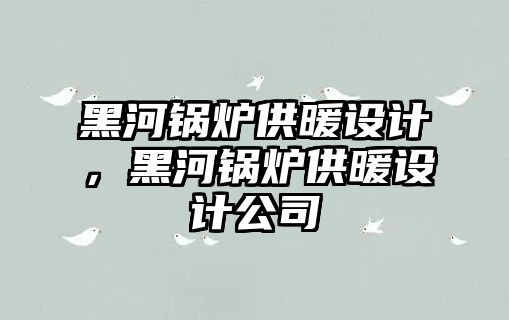 黑河鍋爐供暖設計，黑河鍋爐供暖設計公司