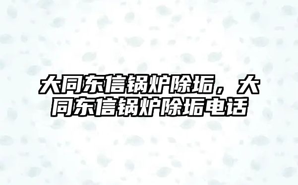 大同東信鍋爐除垢，大同東信鍋爐除垢電話