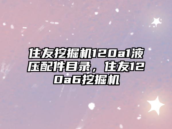 住友挖掘機120a1液壓配件目錄，住友120a6挖掘機