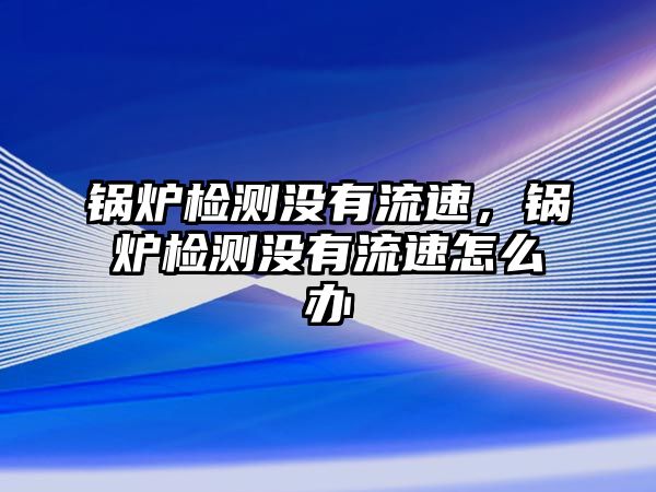 鍋爐檢測(cè)沒(méi)有流速，鍋爐檢測(cè)沒(méi)有流速怎么辦