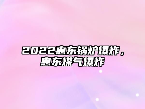 2022惠東鍋爐爆炸，惠東煤氣爆炸