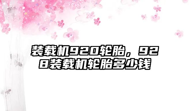 裝載機920輪胎，928裝載機輪胎多少錢