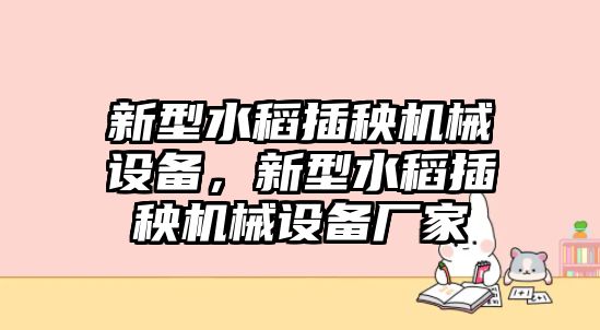 新型水稻插秧機械設備，新型水稻插秧機械設備廠家