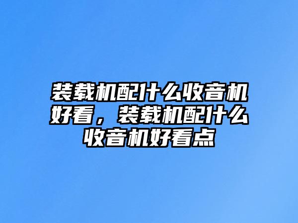 裝載機(jī)配什么收音機(jī)好看，裝載機(jī)配什么收音機(jī)好看點(diǎn)