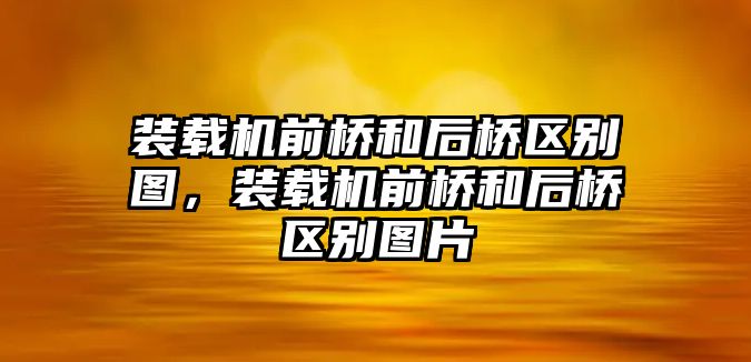 裝載機(jī)前橋和后橋區(qū)別圖，裝載機(jī)前橋和后橋區(qū)別圖片