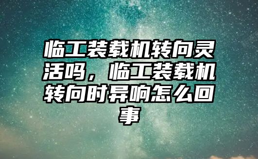 臨工裝載機轉向靈活嗎，臨工裝載機轉向時異響怎么回事