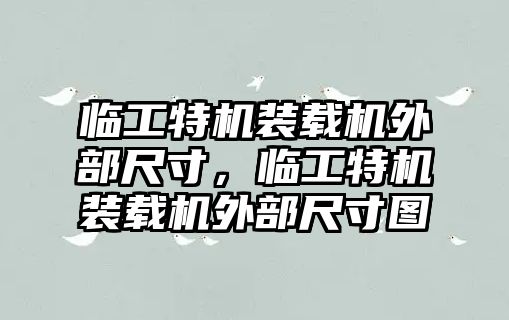 臨工特機裝載機外部尺寸，臨工特機裝載機外部尺寸圖