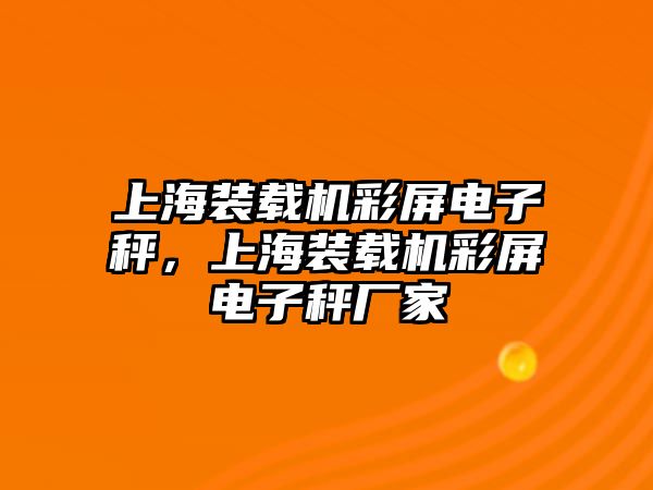 上海裝載機(jī)彩屏電子秤，上海裝載機(jī)彩屏電子秤廠家