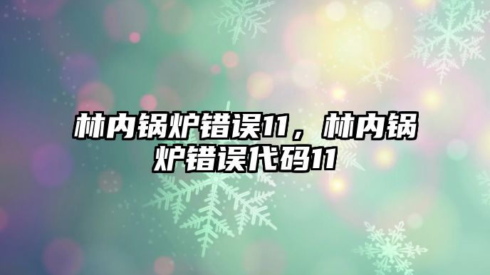 林內(nèi)鍋爐錯誤11，林內(nèi)鍋爐錯誤代碼11