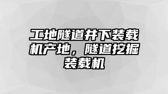 工地隧道井下裝載機產(chǎn)地，隧道挖掘裝載機