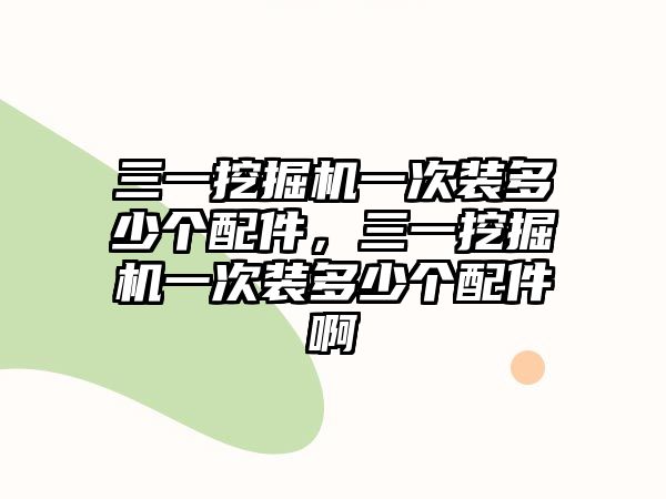 三一挖掘機(jī)一次裝多少個(gè)配件，三一挖掘機(jī)一次裝多少個(gè)配件啊