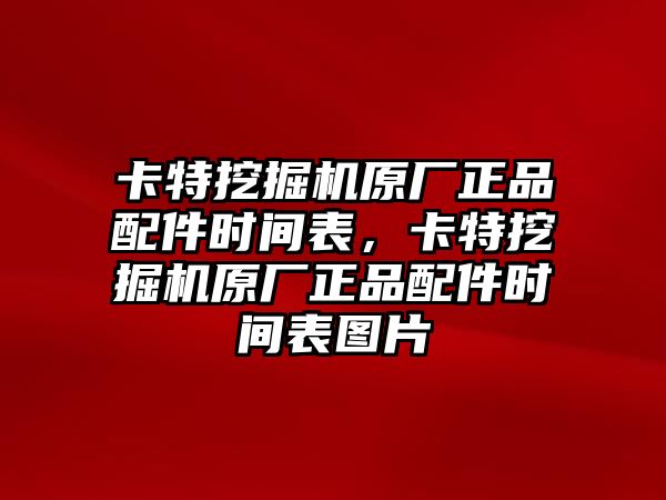 卡特挖掘機(jī)原廠正品配件時(shí)間表，卡特挖掘機(jī)原廠正品配件時(shí)間表圖片