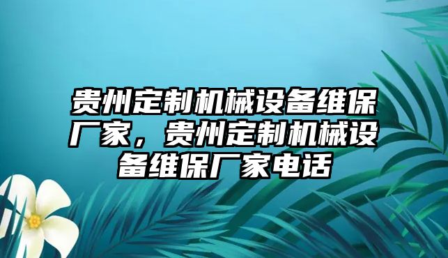 貴州定制機械設備維保廠家，貴州定制機械設備維保廠家電話