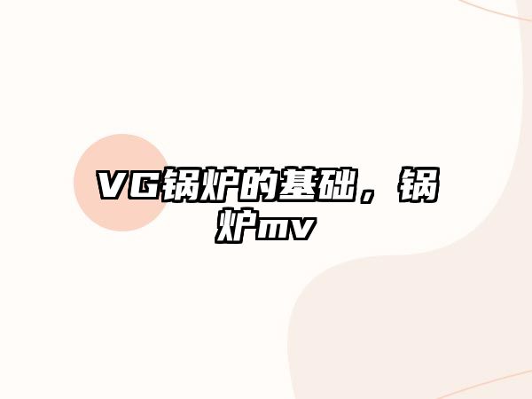 VG鍋爐的基礎(chǔ)，鍋爐mv