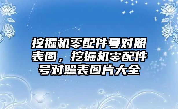 挖掘機零配件號對照表圖，挖掘機零配件號對照表圖片大全