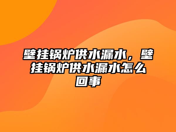 壁掛鍋爐供水漏水，壁掛鍋爐供水漏水怎么回事