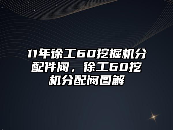 11年徐工60挖掘機分配件閥，徐工60挖機分配閥圖解