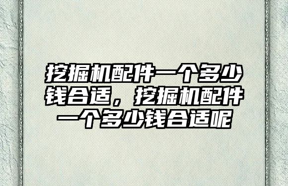 挖掘機配件一個多少錢合適，挖掘機配件一個多少錢合適呢