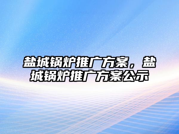 鹽城鍋爐推廣方案，鹽城鍋爐推廣方案公示