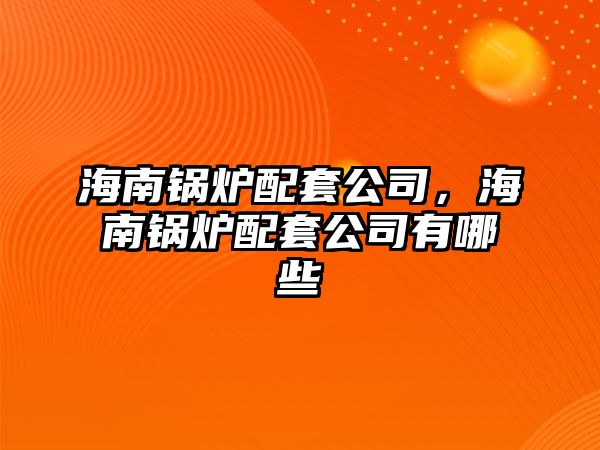 海南鍋爐配套公司，海南鍋爐配套公司有哪些