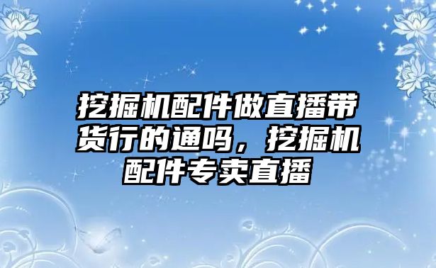 挖掘機(jī)配件做直播帶貨行的通嗎，挖掘機(jī)配件專賣直播