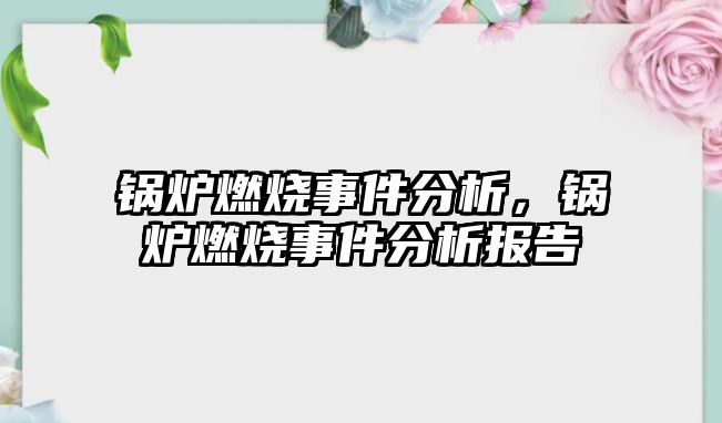 鍋爐燃燒事件分析，鍋爐燃燒事件分析報(bào)告