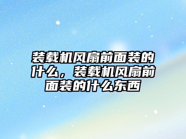 裝載機風扇前面裝的什么，裝載機風扇前面裝的什么東西