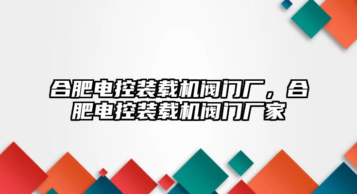 合肥電控裝載機(jī)閥門廠，合肥電控裝載機(jī)閥門廠家